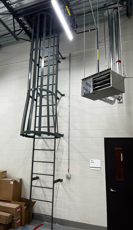Steel Caged Walk Through Fixed Access Ladder